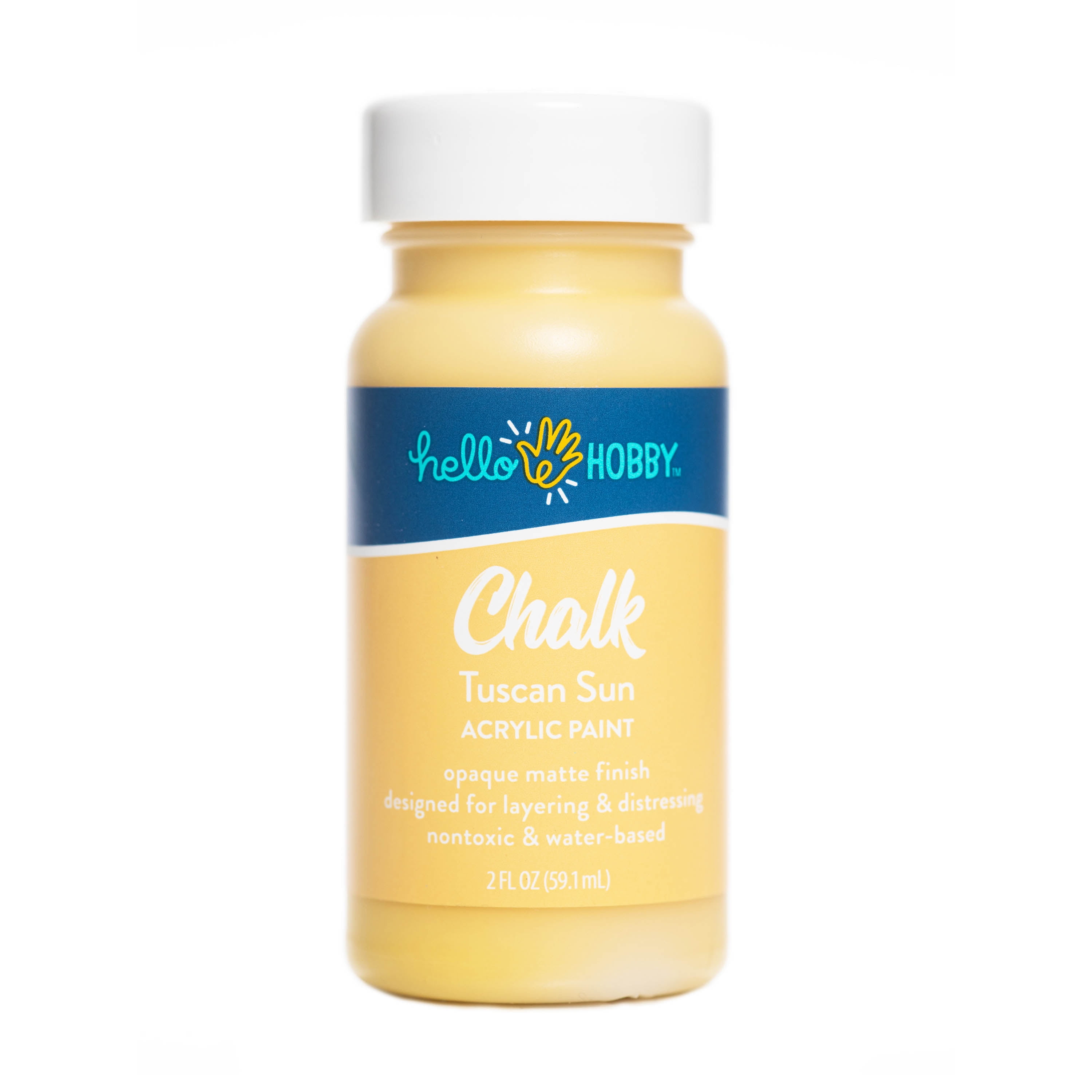 Hello Hobby Chalk Acrylic Paint, Ultra Matte, Tuscan Sun, 2 fl oz 40480