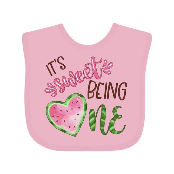 Inktastic It's Sweet Being One Watermelon First Birthday Boys or Girls Baby Bib