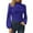 Blue, variant on Long Sleeve Shirts for Women T Shirts Fall Tops Elegant Turtleneck Ruched Ruffle Trim Blouses Dressy Casual Hot Pink 2XL