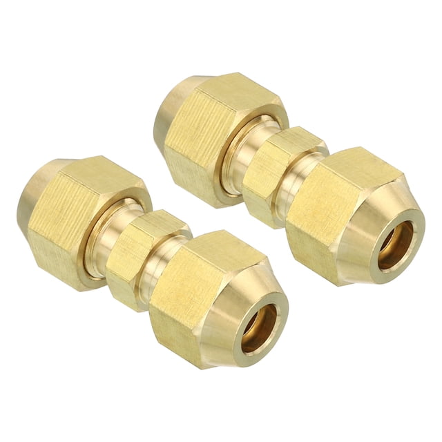 Conector de tubo de compresión de latón Uxcell, conectores de unión de extensión de tubería para fontanería 1/4" macho x 1.4 pulgadas