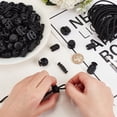 thumbnail image 3 of 1box 140pcs 7 styles Plastic Spring Cord Locks with 20M Polyester Elastic Cords Black 3~27x3~23.5x3~18mm Hole: 4~6x4~6.5mm, 3 of 6