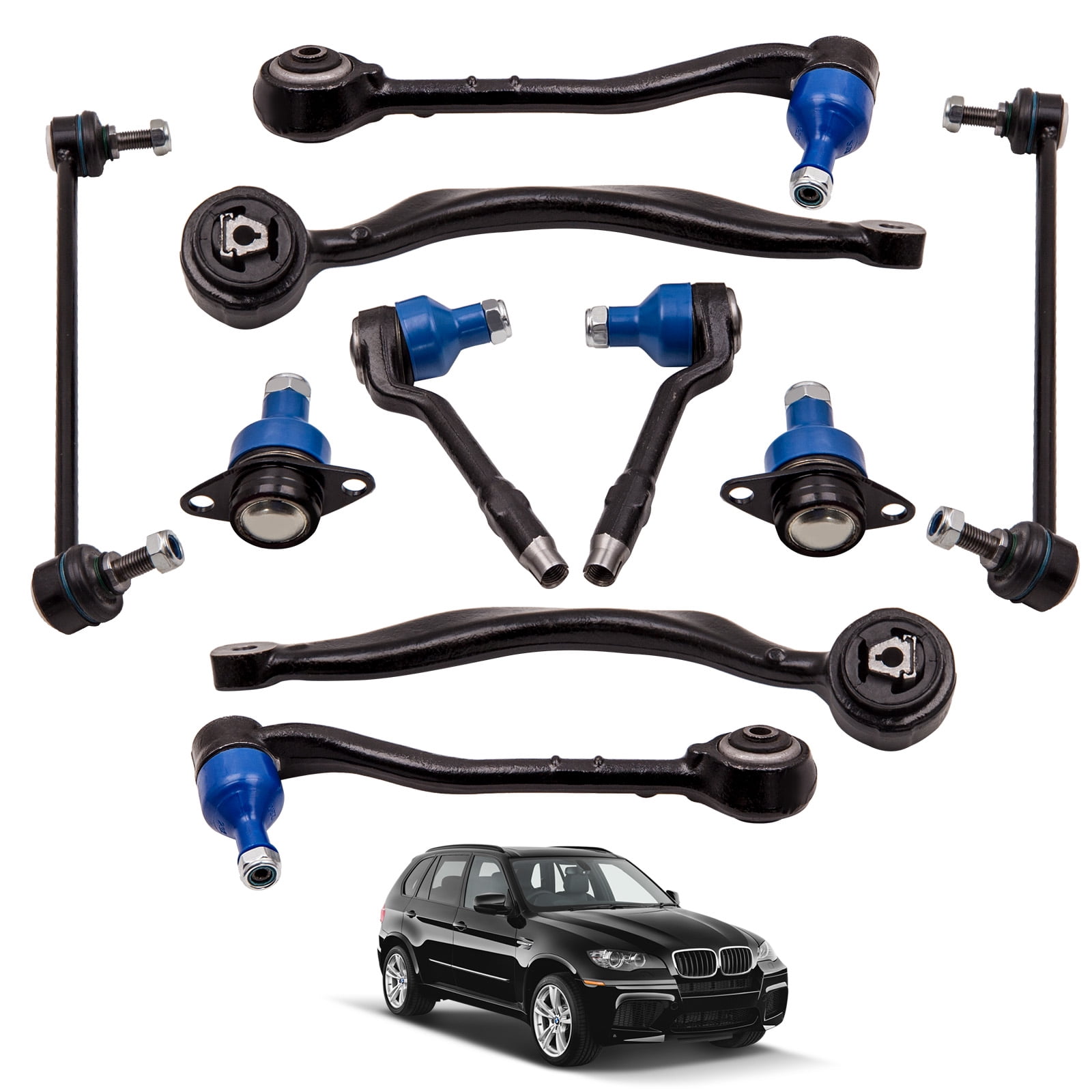 maXpeedingrods 10Pc Front Suspension Kit for BMW X5 E53 2000-2006, Front Lower Control Arms w/Ball Joints Sway Bar Links Outer Tie Rods