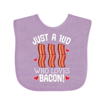 Inktastic Just a Kid Who Loves Bacon Boys or Girls Baby Bib