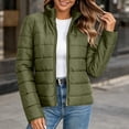 thumbnail image 4 of GUACER Womens Winter Coats Puffer Jackets Lightweight Stand Collar Zip Up Long Sleeve Coats with Pockets Casual Warm Outerwear, 4 of 9