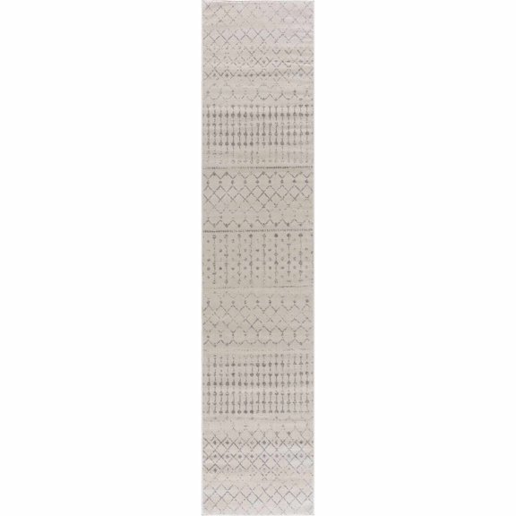 BoutiqueRugs Tigris Ivory Moroccan Trellis Runner Rug - Beige, Ivory - 2'7" x 12' Runner
