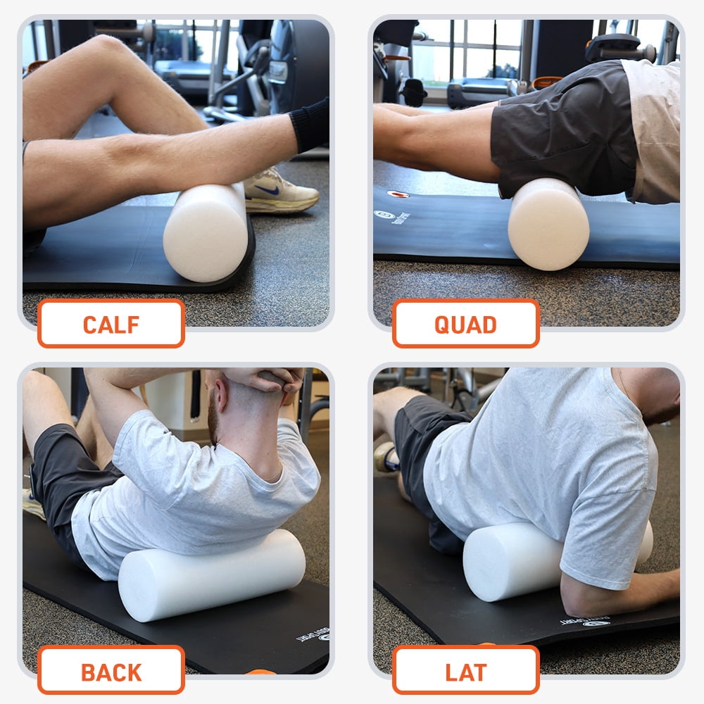 Body Sport Foam Roller, Full Round 6 in x 12 in. – Lightweight & Durable for Flexibility, Strengthening & Rehab – High-Density Foam for Muscle Reeducation, Spinal Stabilization & Pressure Relief