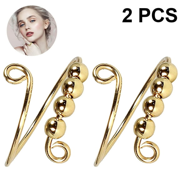 2pcs Women Adjustable Anxiety Ring with Beads Stress Relief Ring, Spinner Ring, Meditation Ring