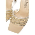 thumbnail image 3 of Cape Robbin Women High Heels Square Open Toe Shoes Unique Design Silver Gold Bling CATANA Beige Nude 8.5, 3 of 4