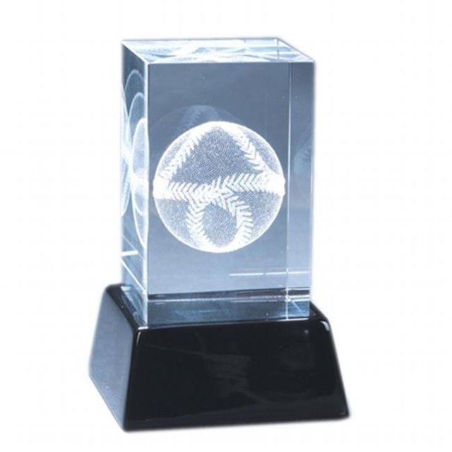 Bloc de Cristal avec Bois de Baseball