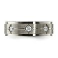 thumbnail image 2 of Auriga Titanium Polished with Brushed Center with CZ 7.00mm Band Size 12.5 for Women, 2 of 6