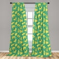 thumbnail image 5 of Ambesonne Dog Curtains, Cartoon Style Funky Doggies, Pair of 28"x95", Sea Green Pastel Yellow, 5 of 5