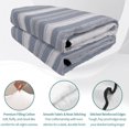 thumbnail image 4 of Quilts King Size, Blue Grey Striped Soft Comforter Bedding Set for Bed, Farmhouse Stripes Modern Abstract Art Lightweight Quilted Bedspread with Pillow Cover(2 Pieces) for All Season, 96x106 Inch, 4 of 9