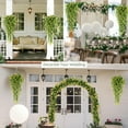 thumbnail image 7 of ZULAR 2 Pieces Artificial Hanging Flowers Fake Hanging Plant Faux Eucalyptus Leaf Greenery Vine Outdoor UV Resistant Plastic Plants Home Garden Wedding Party Indoor Outdoor Decorations, 7 of 7