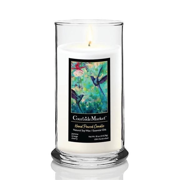 Courtside Market CAN-SG344-18S 18 oz Love Birds Status Candle Glass, Clear