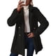 thumbnail image 2 of Abrigo de Felpa para Mujer, Cómodo, Informal, Cálido, con Cuello de Traje, Cruzado, Medio. Negro XXL, 2 of 8