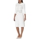 thumbnail image 2 of INSPIRE CHIC Vestido A-Line para Mujeres con Color Contrastante para Trabajar con Recortes de Tweed XL Blanco, 2 of 6