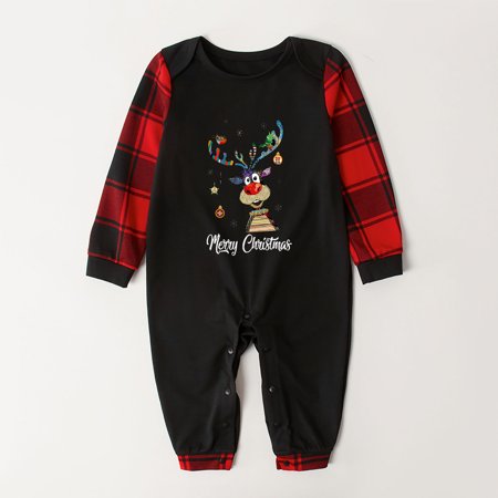 

DAETIROS Quick Drying Christmas Beach Print Cute Parent-child clothing Black