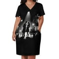 thumbnail image 3 of Vestido de verano de estilo coreano para mujer traje holgado con bolsillos película negra, 3 of 7