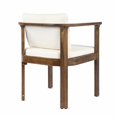 thumbnail image 6 of Set of 4 Outdoor Dining Chairs with Curved Acacia Wood Arms and Cream Cushions, 6 of 10