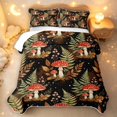 thumbnail image 2 of Homewish Wild Mushroom Quilt Full,Botanical Fungus Plant Full Bedspread Sets,Black,Black Reversible,3 Pieces, 2 of 7