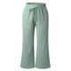 thumbnail image 2 of Gibobby pantalones de yoga Pantalón largo casual de lino y algodón de verano para mujer Pantalones casuales de cintura alta holgados (Glauco, XL), 2 of 5