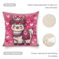 thumbnail image 3 of llama flowers hearts Linen toss pillowcase decoration pillowcase gifting preferred 18x18 inch cushion cover 4 sets sofa pillowcase sofa bedroom living room car, 3 of 6