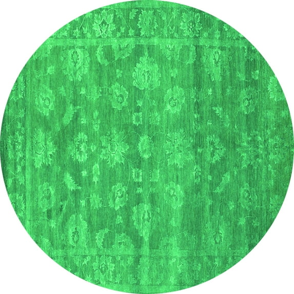 Ahgly Company Indoor Round Persian Green Bohemian Area Rugs, 8' Round
