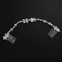 Wedding Hair Comb Hair Vine Crystal Floral Wedding Headpiece Bridal Hair Piece (Gold)