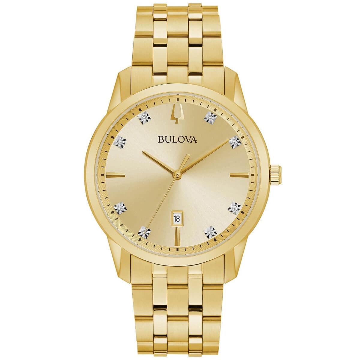 Bulova 97D123 Men's Sutton Yellow Gold Bracelet Diamond Watch Walmart