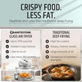 thumbnail image 6 of Granitestone 16Qt Large Glass Air Fryer Non Toxic – Family Sized Airfryer Cooker with 3 Cooking Levels, Stainless Steel Racks, Chicken, No Preheat, Self Cleaning, Dishwasher Safe, Silver, 6 of 9