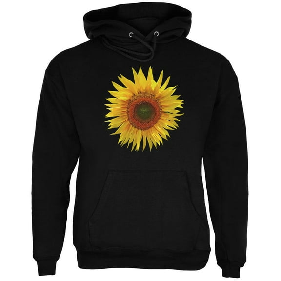Giant Sunflower Mens Hoodie Black SM