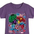 thumbnail image 3 of Marvel The Avengers - America Stickers Style - Toddler And Youth Girls Fitted Short Sleeve Graphic T-Shirt, 3 of 5