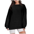 thumbnail image 2 of Njoeus Womens Blouses, Women Long Sleeve Round Neck Solid Blouse Causal Pullover Tops T-shirt S-XXL, 2 of 6