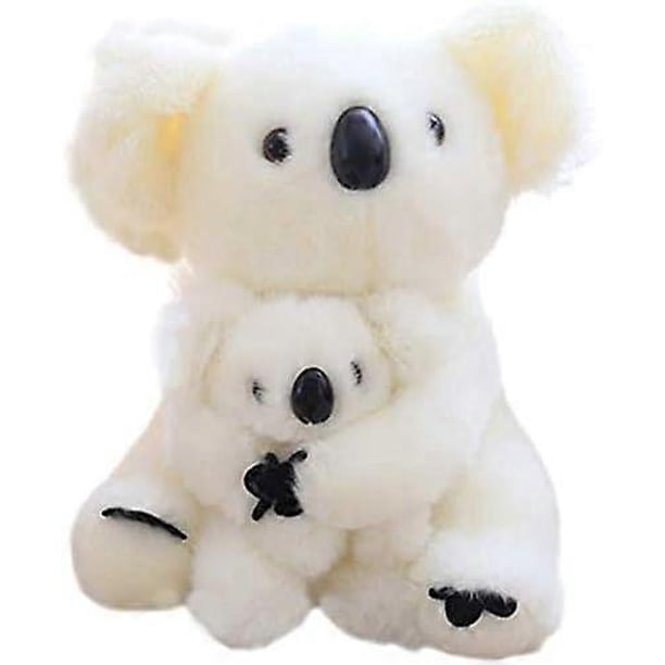 Cute rabbit 11 inch Mum and Baby Koala Plush Toy Stuffed Animal Toy Plush Animal Doll (White)