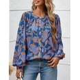 thumbnail image 3 of PRETTYGARDEN Women's Floral Button Down Blouse Fall Fashion Dressy Casual Long Sleeve Oversized Shirts Top Boho Clothes, 3 of 10