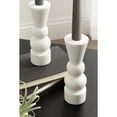 thumbnail image 3 of Kate and Laurel Maleea Modern Glam Two-Piece Marble Taper Candle Holder Set, Set of 2, White, Transitional Authentic Marble Candlestick Holders for Dining Table or Fireplace Mantel Display, 3 of 8