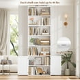 thumbnail image 7 of Hiphuta 81.5" Tall Bookcase with Doors, 5-Tier Bookshelves with Storage, 23.6"W Display Shelf with 2 Doors for Home Office, Living Room, White, 7 of 7