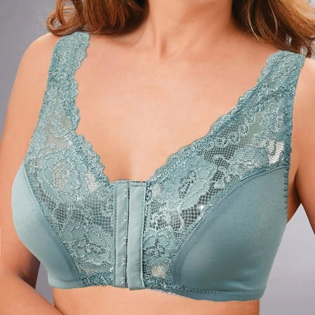 

eczipvz Women S Lingerie Sleep & Lounge Women s Front Closure Bra Underwire Unlined T-Back Plus Size Lacy Unpadded Full Coverage Racerback Bras Blue L