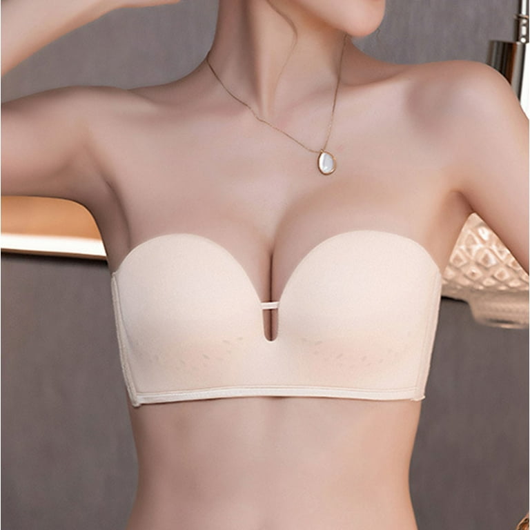 YWDJ Everyday Bras for Women Push Up Strapless for Small Breast Show Up  Sagging Breasts Chest Wrapped Small Chest Gathering Wipe Chest Bare  Shoulder