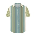 thumbnail image 4 of KyCheLot Men's Dress Shirts Stripe Summer Short Sleeve Collar Button down Shirt Casual Travel, 4 of 5