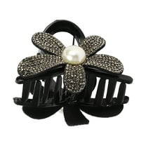 1 Pc Fashion Elegant Rhinestones Hair Clips Hairdo Clip for Women for Girls Black
