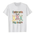 thumbnail image 4 of MIXUE Toddler Girls Tops & T-Shirts Kids Summer Cute Easter Bunny Print Round Neck Short Sleeve Pullover T Shirts Activewear,White,2-3 Years, 4 of 4