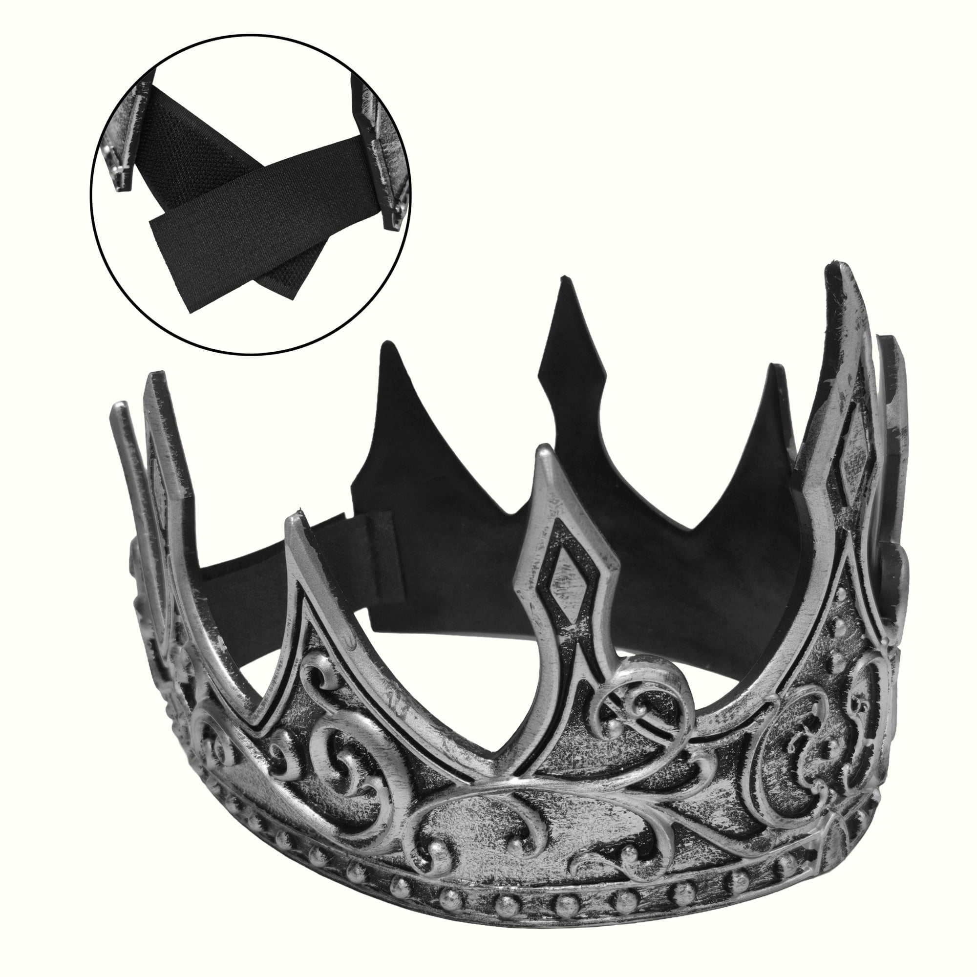 Crown Costume Accessory for Adults, Gray and Black, Halloween by Way To Celebrate