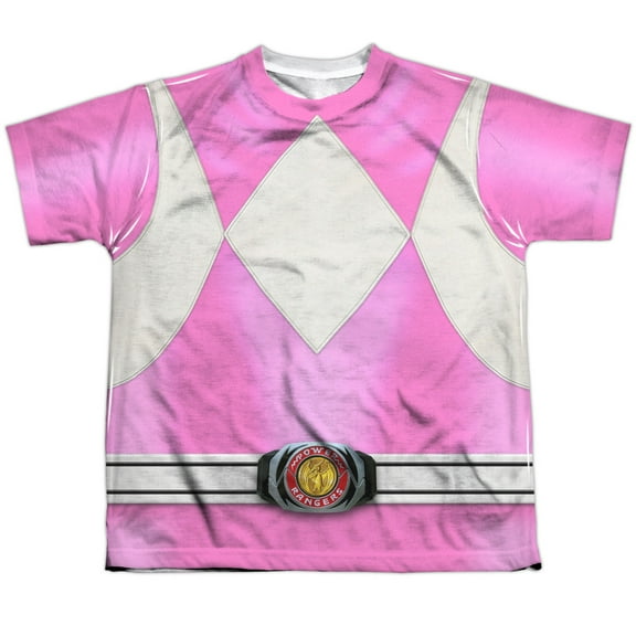 Mighty Morphin Power Rangers Pink Ranger Big Boys Sublimation Shirt White MD