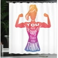 thumbnail image 3 of Ambesonne Saying Shower Curtain, Fitness Strong Woman, 69"Wx70"L, Multicolor, 3 of 4