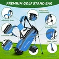 thumbnail image 3 of XDriveMax 6 Pieces Golf Club Set, Junior Complete Set for Ages 6-10 with Stand Bag, Right Handed, 2 Head Covers, Blue, 3 of 7