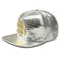 thumbnail image 1 of Gorra de béisbol de metal dorado estilo dólar para hombre, gorra de hip-hop, gorras ajustables de cuero con cierre trasero para hombres y mujeres, 1 of 2