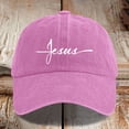 thumbnail image 2 of Women Mens Baseball Caps Washed Cotton Baseball Cap With Jesus Cross Print Adjustable Religious Unisex Hat For Pink One Size, 2 of 3