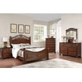 thumbnail image 4 of Traditional 1pc Bed Gorgeous Classic Brown Finish Est King Size Bed Posts Floral Design Headboard Bedroom Furniture Footboard, 4 of 6