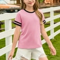 thumbnail image 4 of Xyxonk Girls Tops Kids Casual Crew Neck Shirt 2025 Golf Tees Summer Short Sleeve Solid Color Outfits 1-15 years, 4 of 7